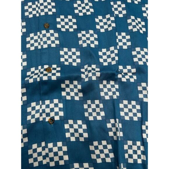 NWOT Bogey Boys by Macklemore Men's Big Check Button-Up Shirt Blue/White Sz M - Picture 3 of 8